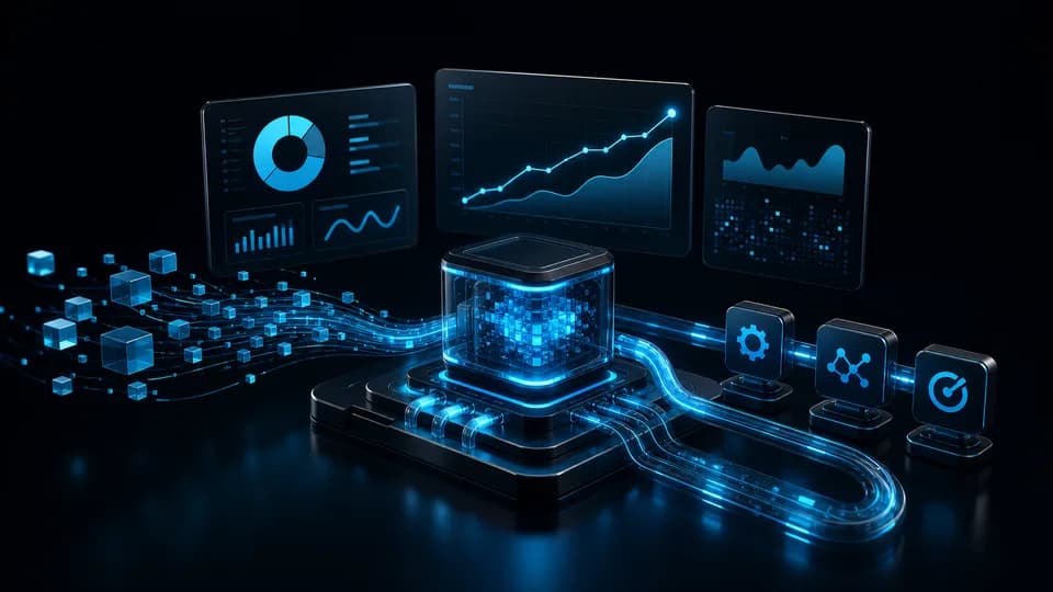 Moteur 3D d'analyse de données avec tableaux de bord